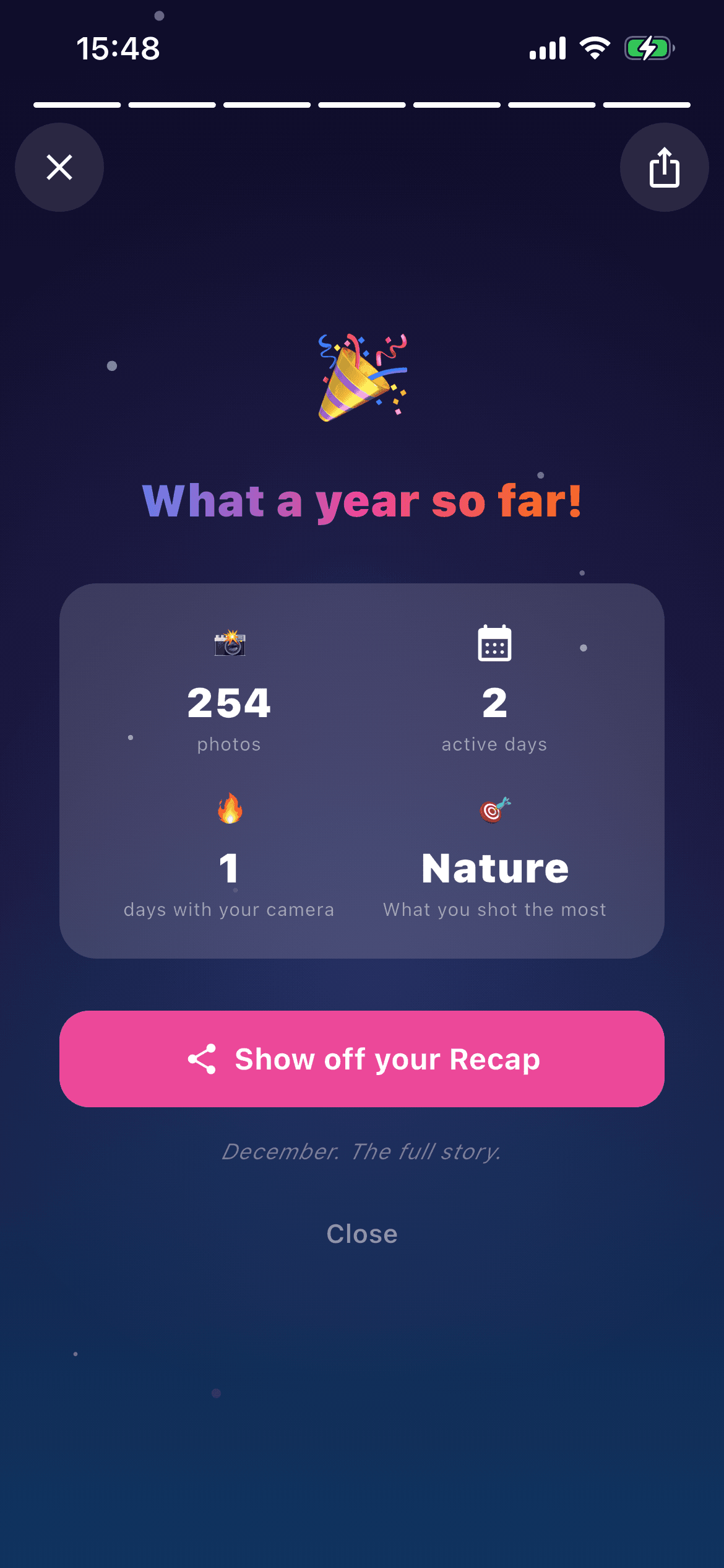 SnapWrap year recap stats